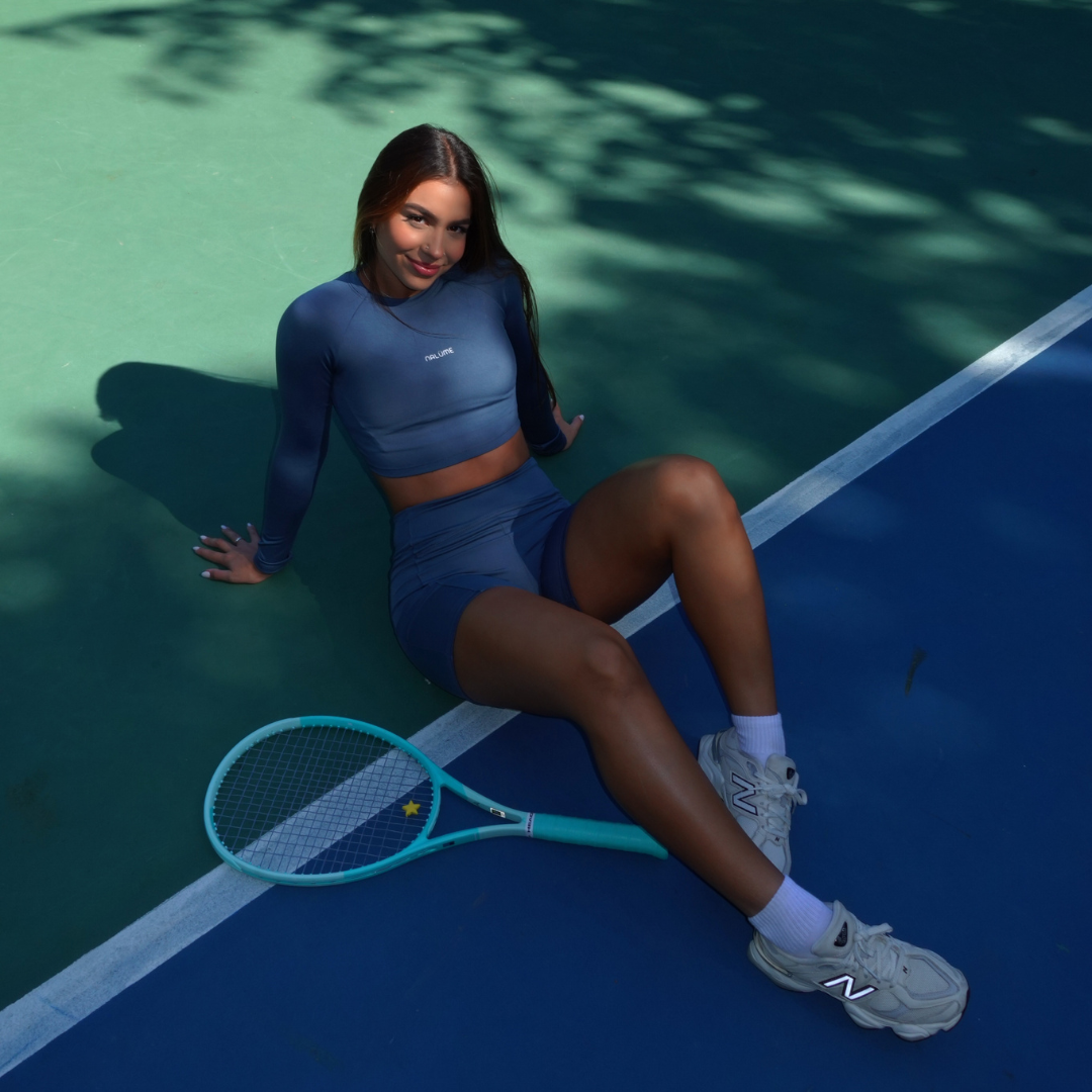 Casaquinho Cropped Solara - Azul