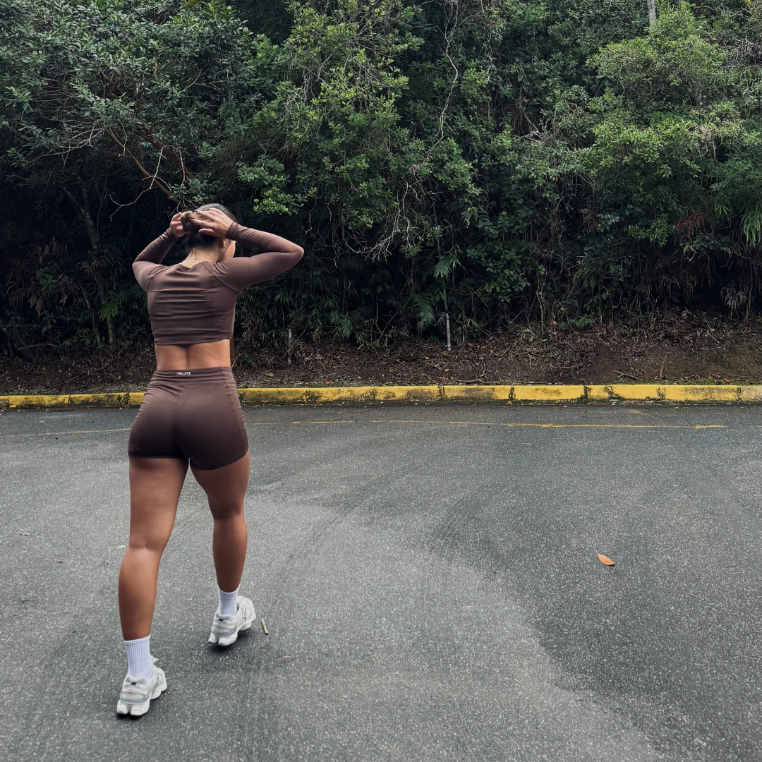 Casaquinho Cropped Solara - Marrom