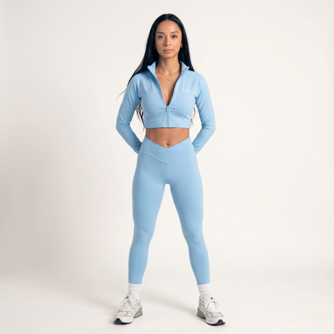 Casaquinho Cropped Solaris - Azul Bebê