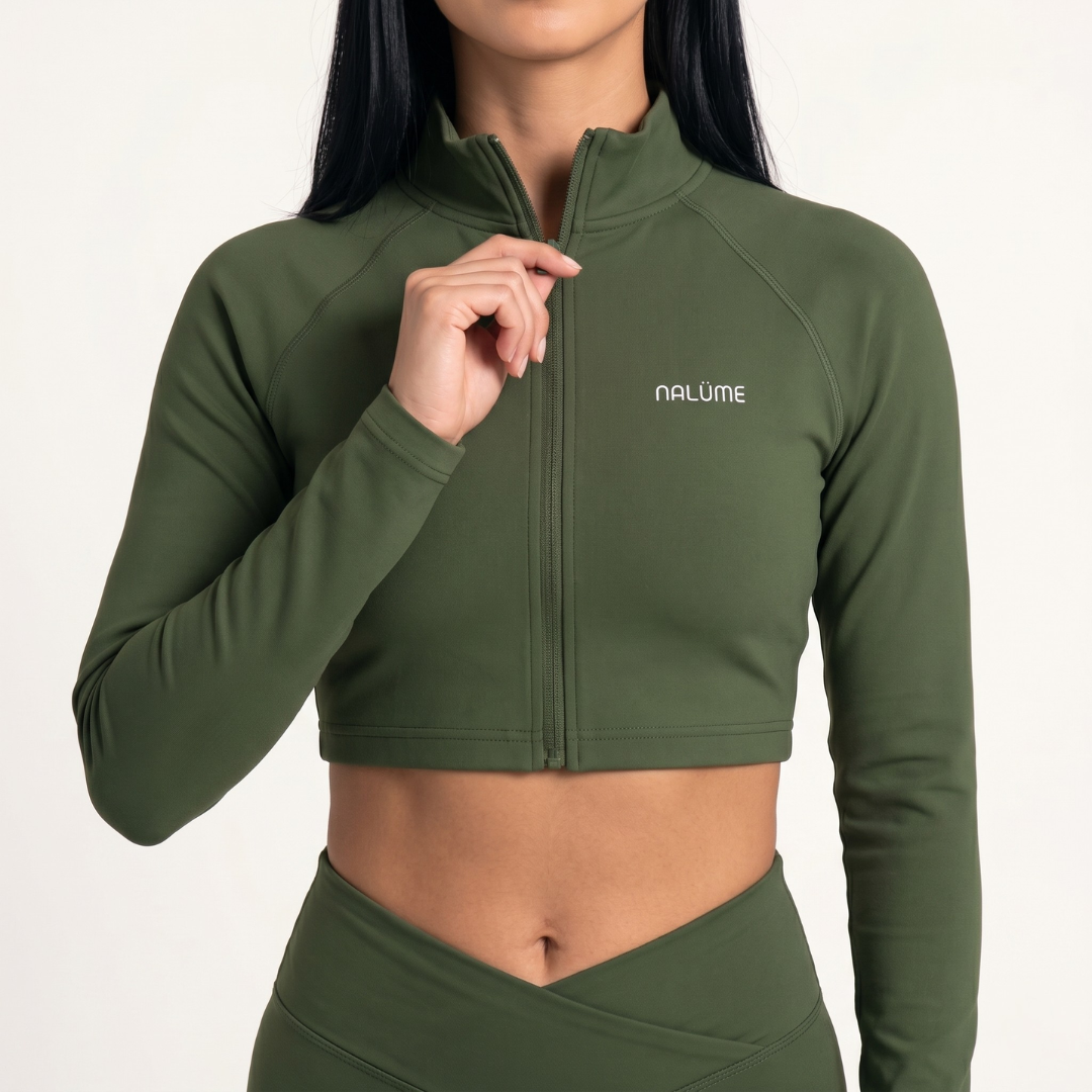 Casaquinho Cropped Solaris - Verde Musgo