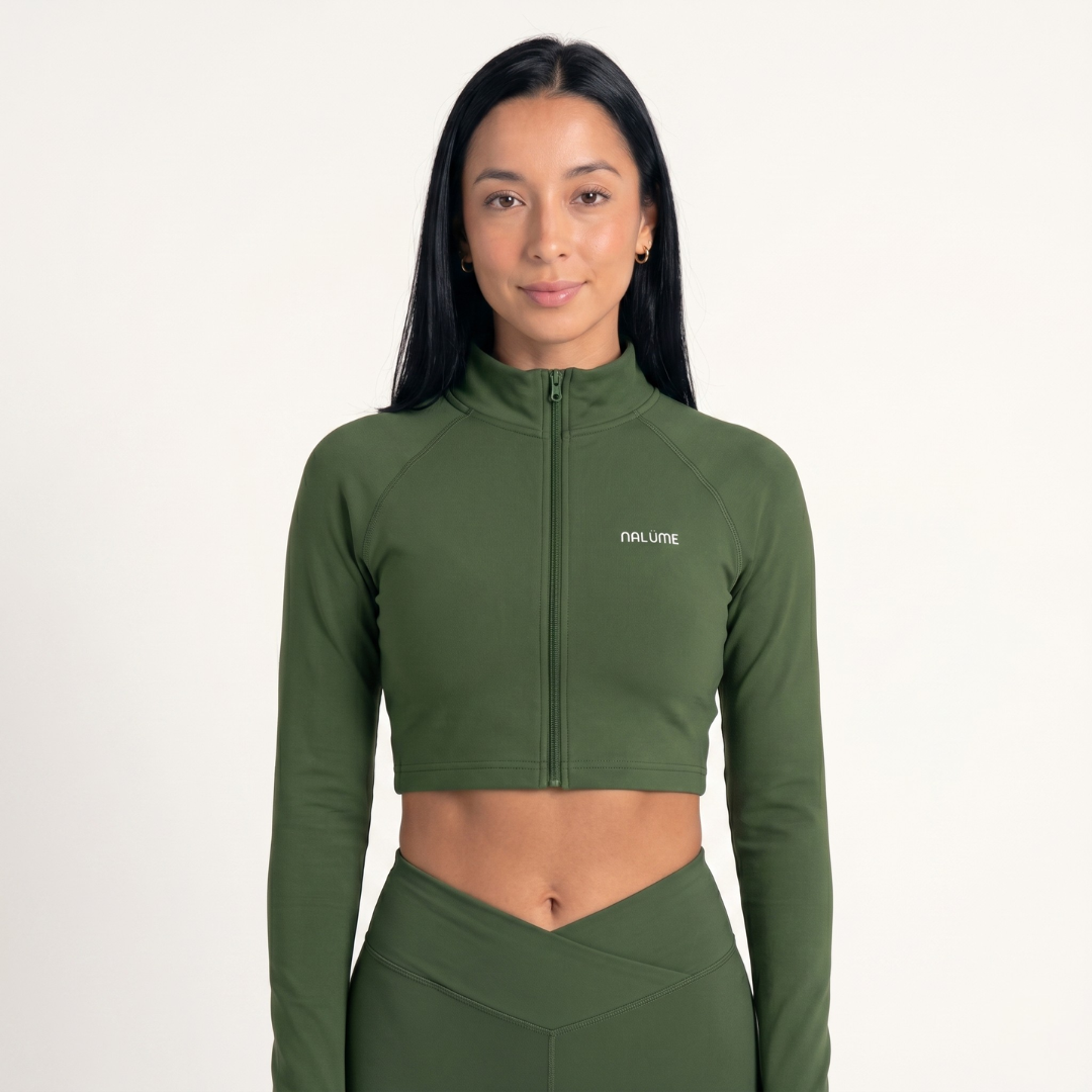 Casaquinho Cropped Solaris - Verde Musgo
