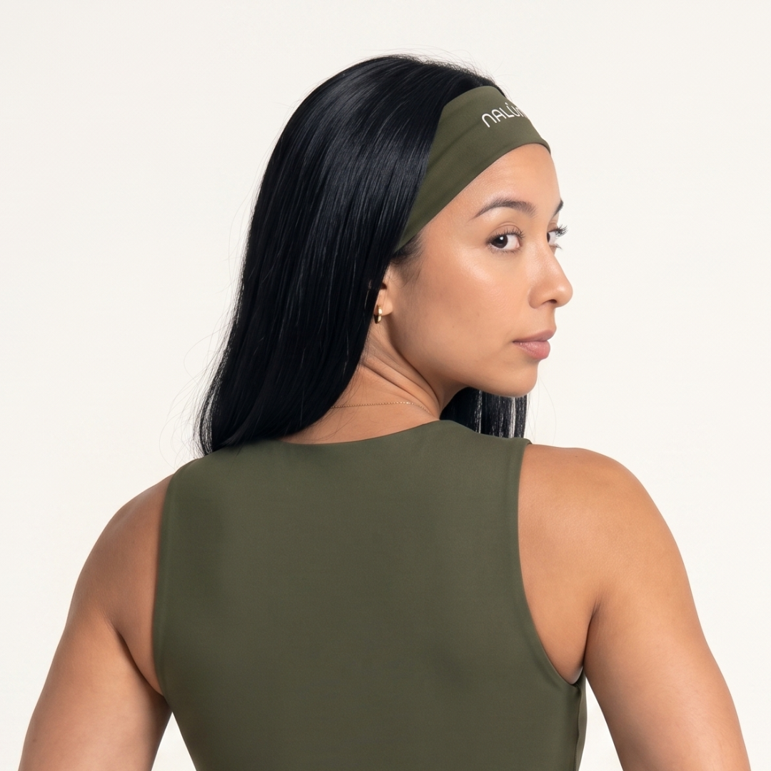 Faixa de Cabelo Verde Musgo - Tamanho Único