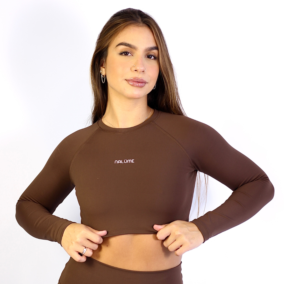 Casaquinho Cropped Solara - Marrom