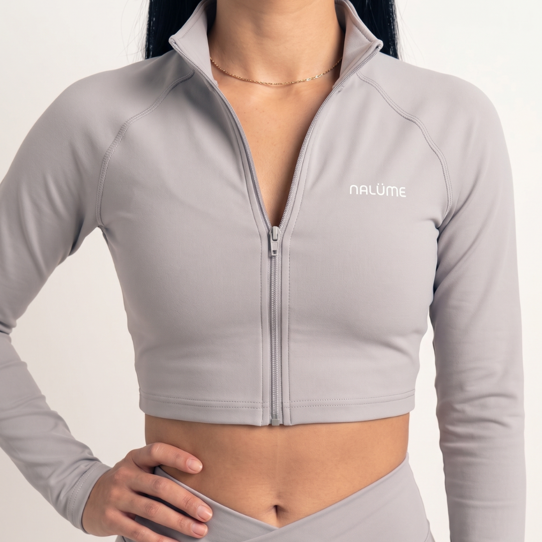 Casaquinho Cropped Solaris - Cinza