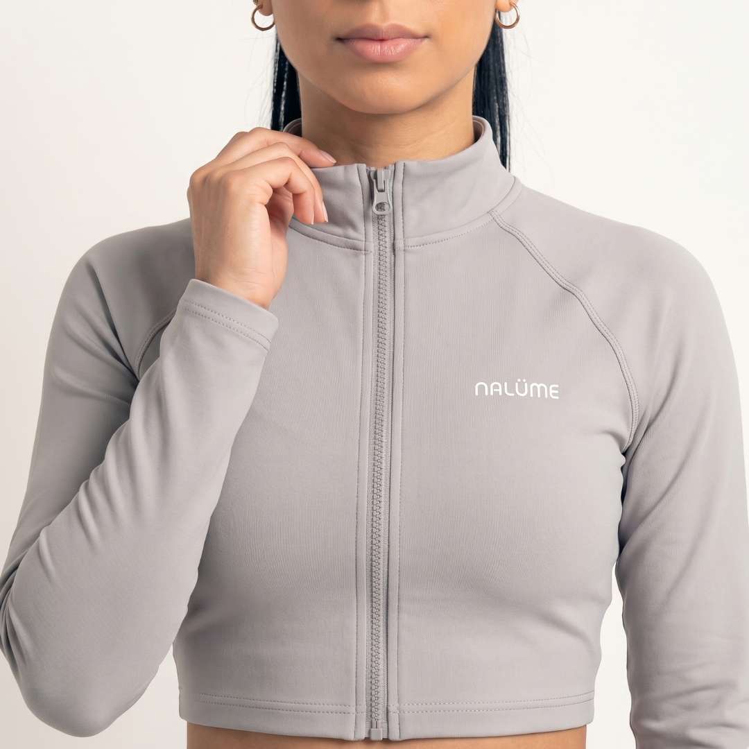 Casaquinho Cropped Solaris - Cinza