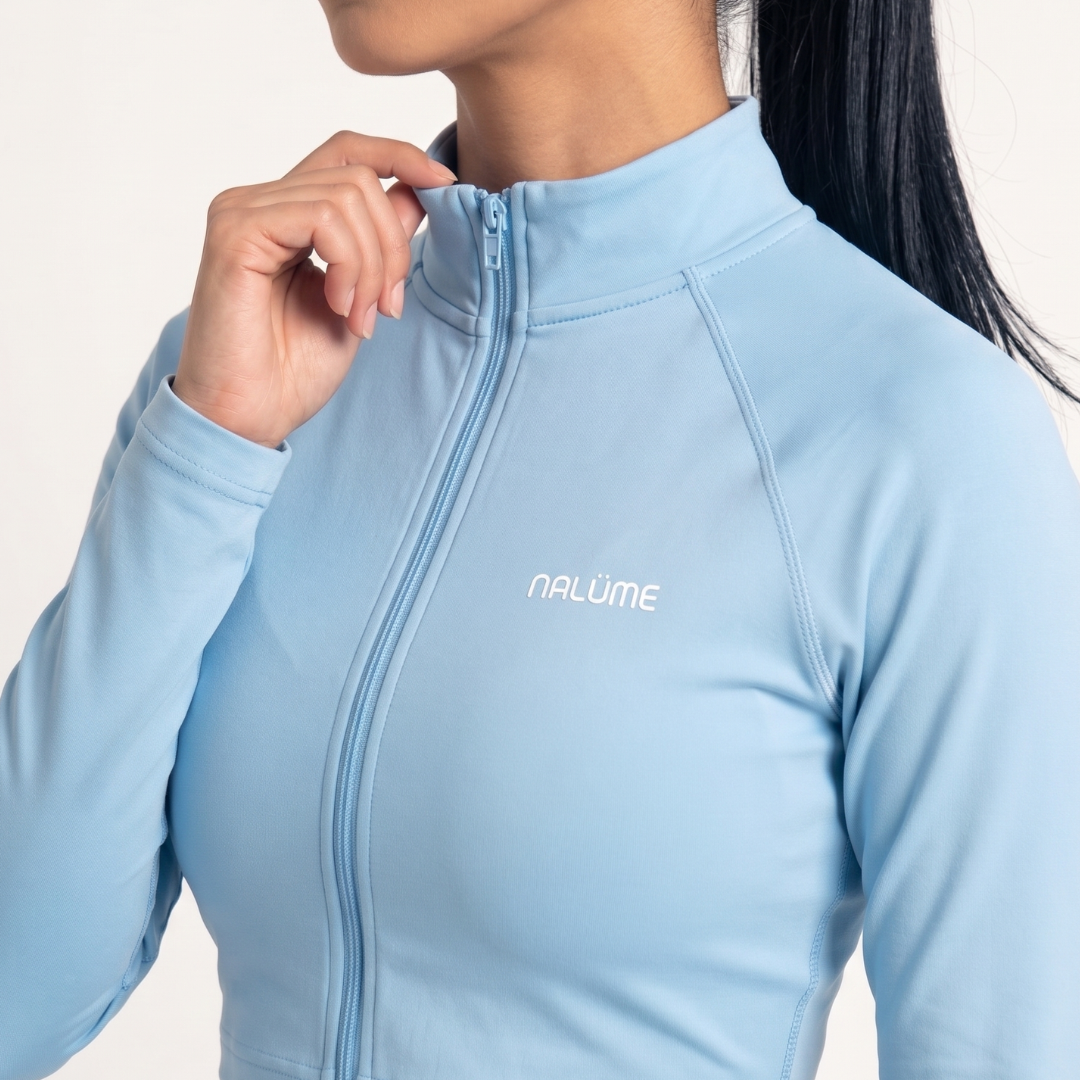 Casaquinho Cropped Solaris - Azul Bebê