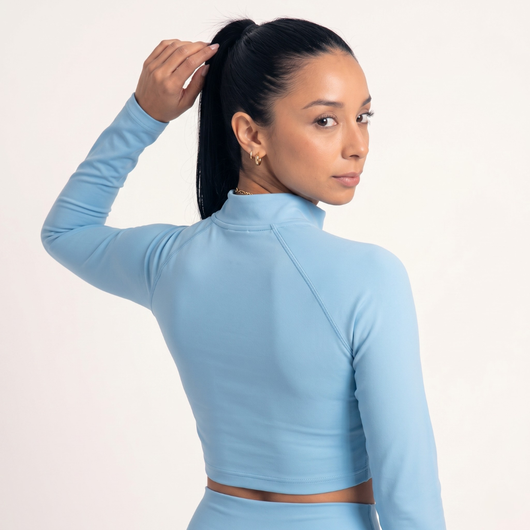 Casaquinho Cropped Solaris - Azul Bebê