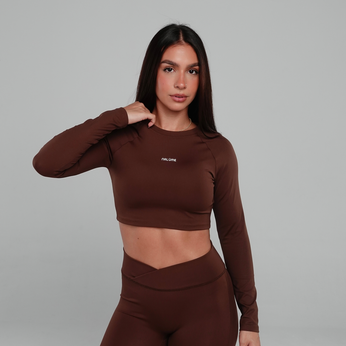 Casaquinho Cropped Solara - Marrom